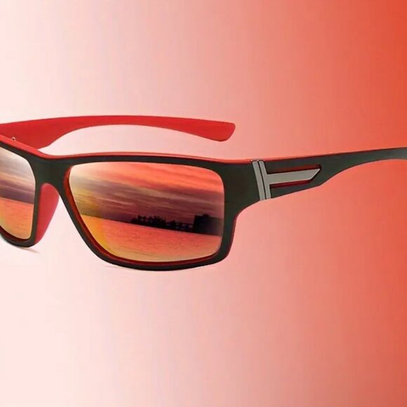 Red Fire Lens UV400 Protection Polarized Lens Lentes Gafas De Sol Para Humbres‎ - Picture 1 of 9